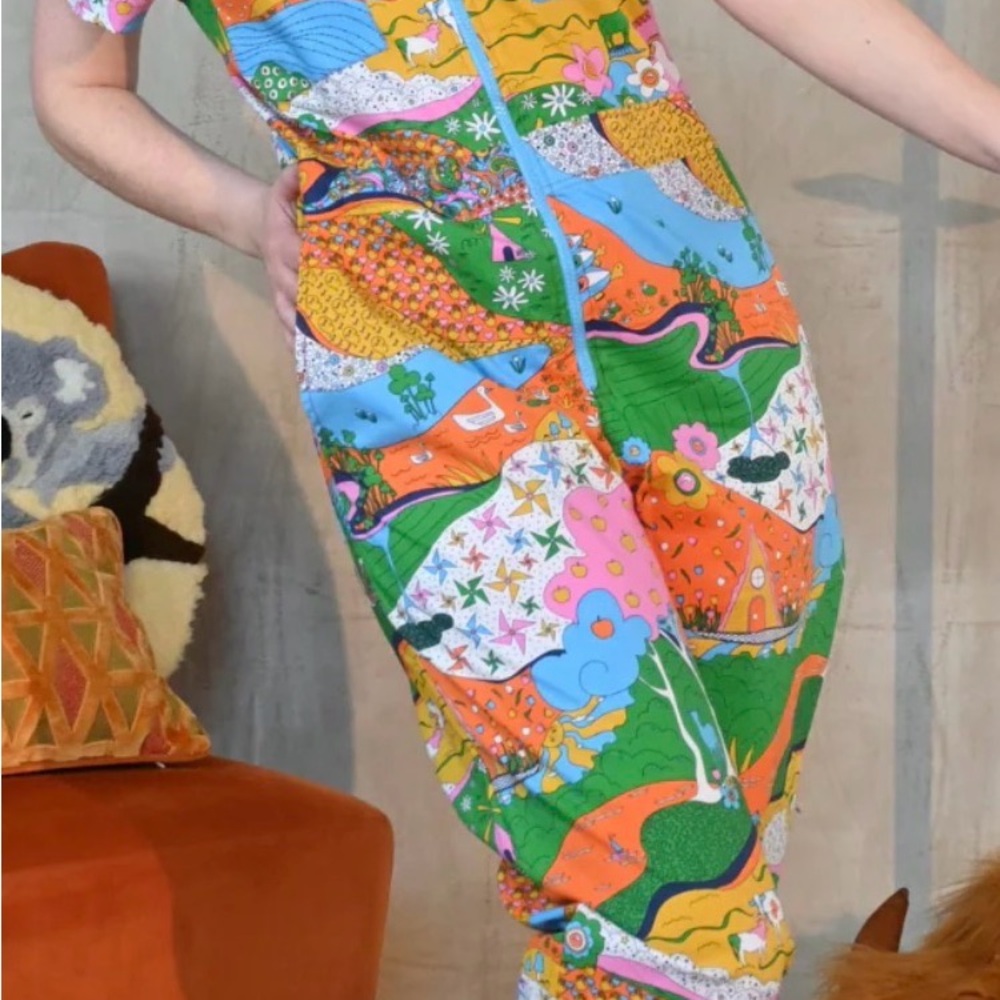Blue Platypus Landscape Rainbow Coverall Jumpsuit